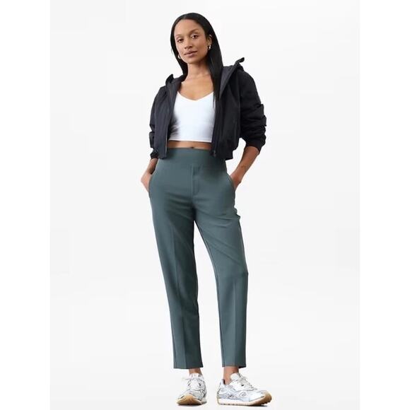 Athleta Endless High Rise Pant Eden Dark Teal Stretch Travel Elevated Casual 10 - Picture 1 of 10